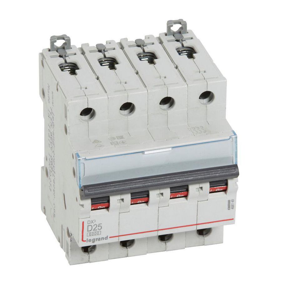 Installatieautomaat DX³ 6000A/10kA 4-polig D-karakteristiek 25A