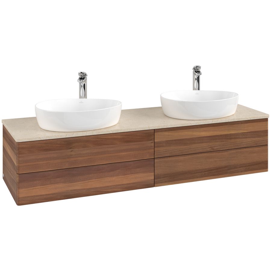 Wastafelonderkast Antao 1600x360x500mm Warm Walnut L28053HM