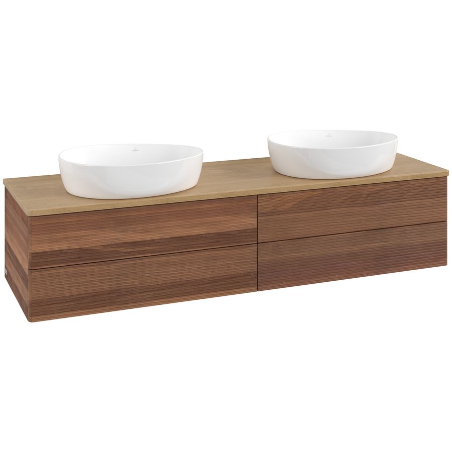 Wastafelonderkast Antao 1600x360x500mm Warm Walnut L28111HM
