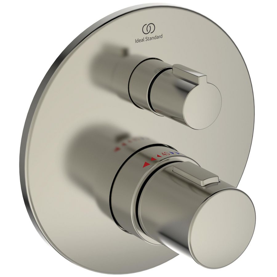 Afbouwdeel t100 inb.therm. met stopkraan silver storm (rvs look) A5813GN