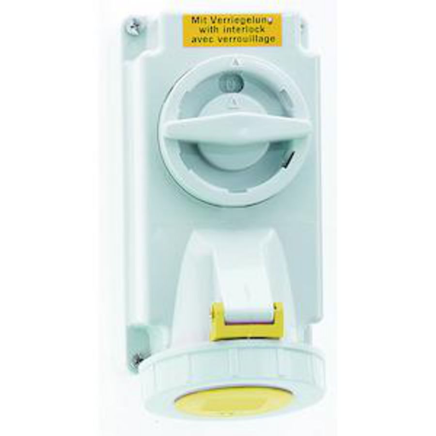 Wandcontactdoos 4h 16A 3P 110V IP67 170x90 QC A/V Ni