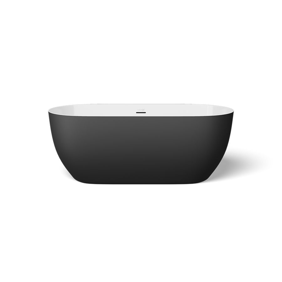 Vrijstaand ligbad CHILL 170x80cmacryl glans wit buitenzijde mat zwart incl. afvoercombinatie