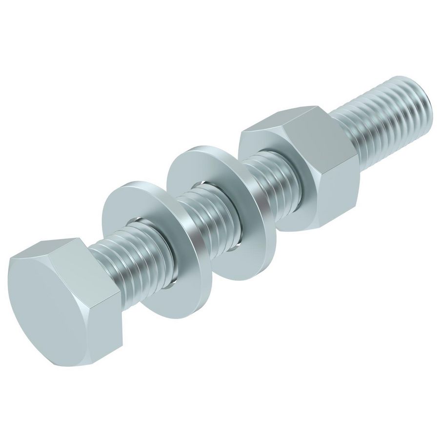 Zeskantbout moer en sluitring M12x80 staal VVE=20
