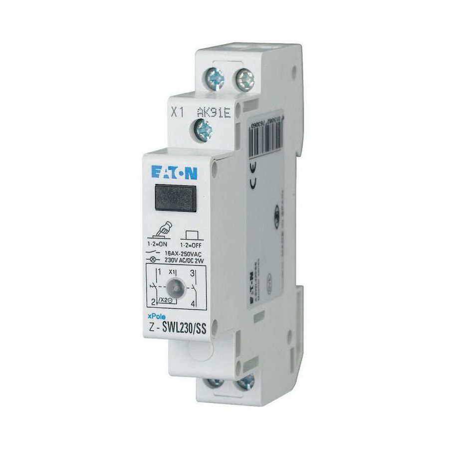 Schakelaar Z 250VAC 16 A Contacten 2M signaallamp 1TE VVE=2