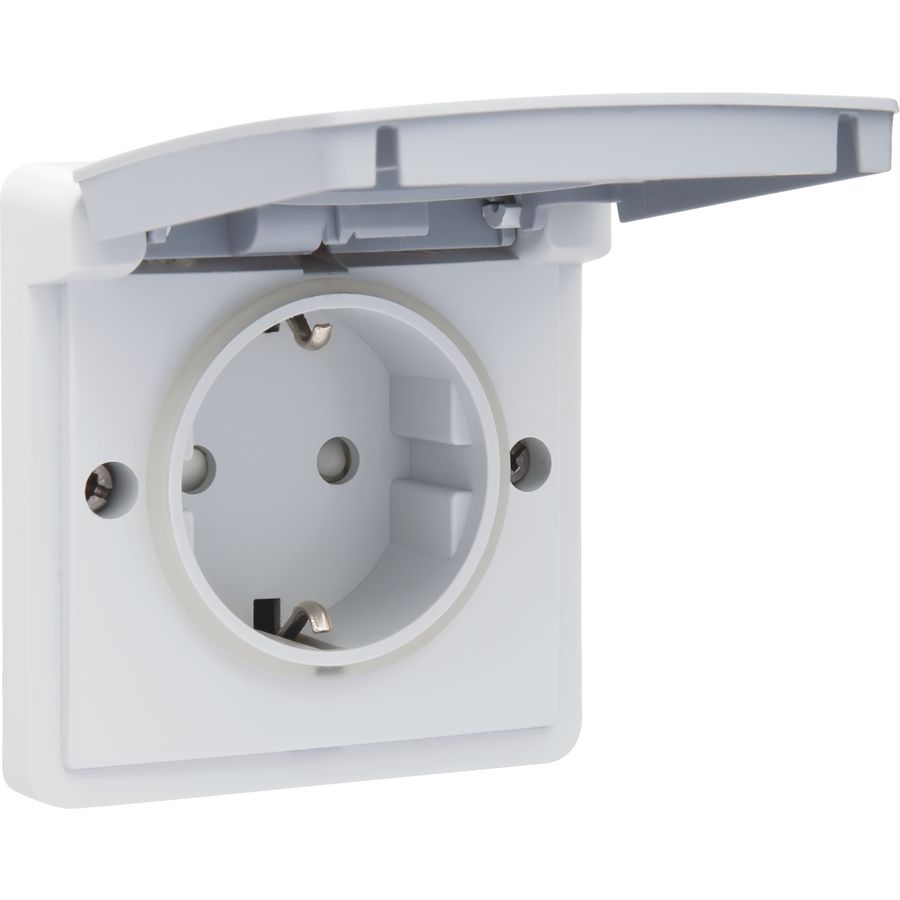 Spuitwaterdicht Hydro stopcontact 16A/250V insteekklemmen randaarde grijs excl. montagedoos
