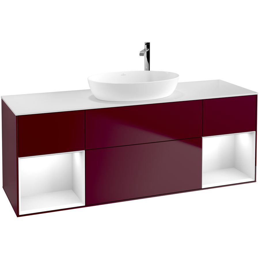 Wastafelonderkast Finion 1600x603x501mm Peony Matt Lacquer F981GFHB