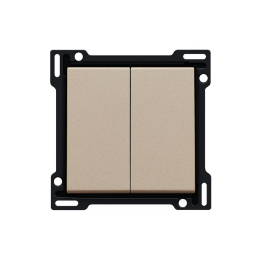 Afwerkingsset serie/wisselschakelaar + drukknop N.O. champag