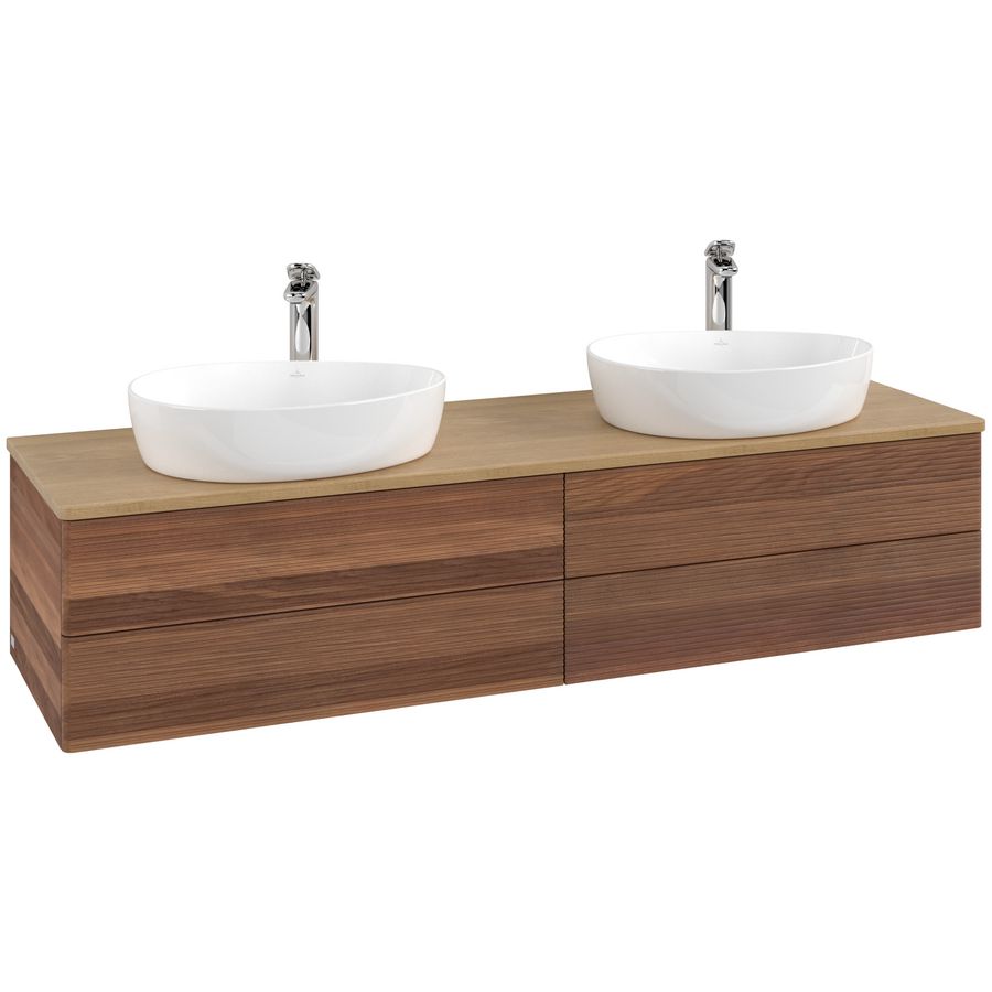 Wastafelonderkast Antao 1600x360x500mm Warm Walnut L28151HM