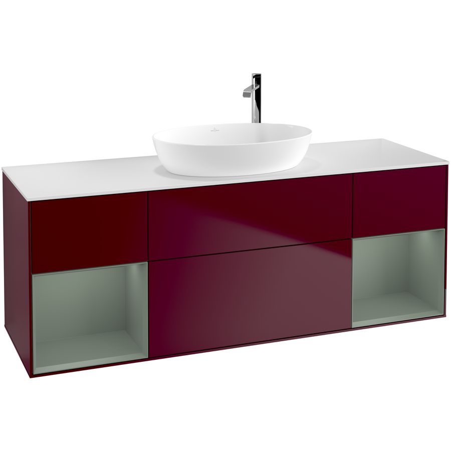 Wastafelonderkast Finion 1600x603x501mm Peony Matt Lacquer F981GMHB