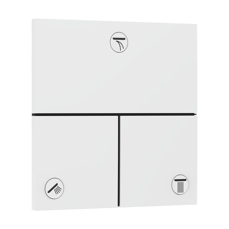 ShowerSelect Comfort E stopkraan afbouwdeel tbv inbouw voor 3 functies mat wit