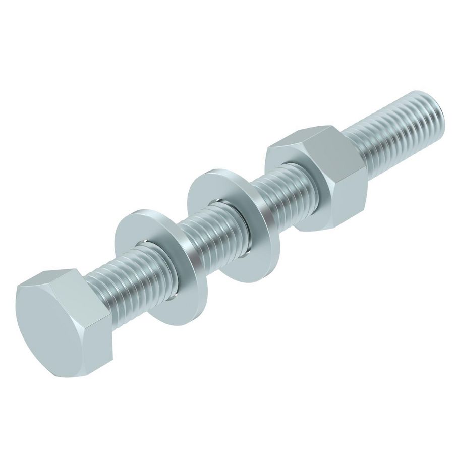 Zeskantbout moer en sluitring M12x100 staal VVE=20