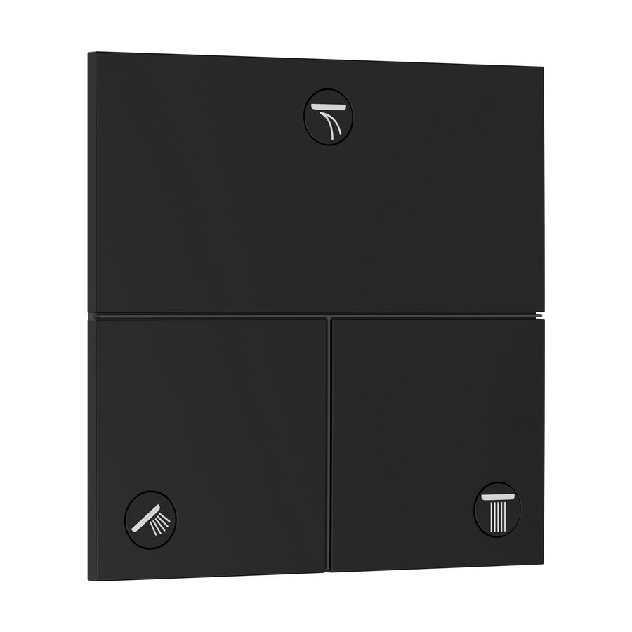 ShowerSelect Comfort E stopkraan afbouwdeel tbv inbouw voor 3 functies mat zwart