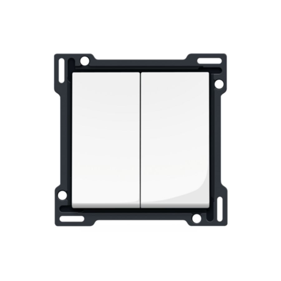 Afwerkingsset serie/wisselschakelaar+knop NO.hooglans wit