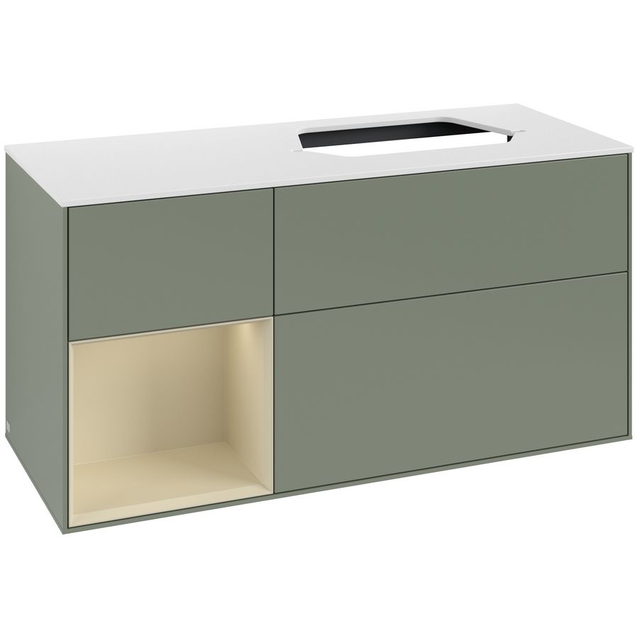 Wastafelonderkast Finion 1200x603x501mm Olive Matt Lacquer F391HJGM