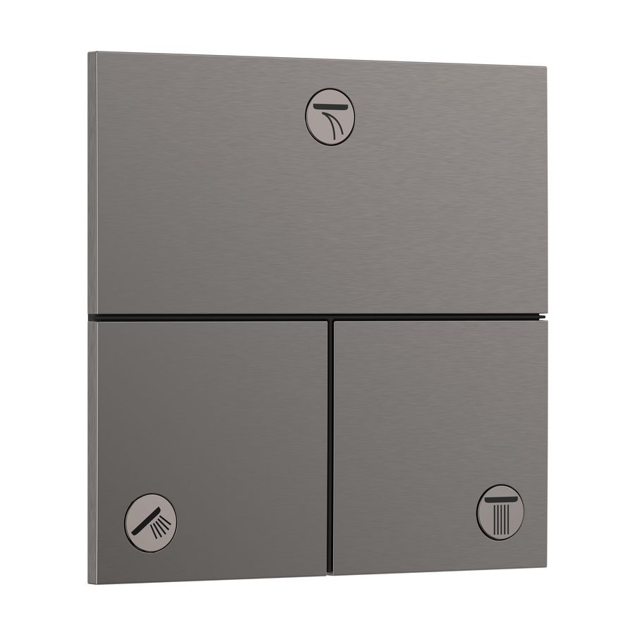 ShowerSelect Comfort E stopkraan afbouwdeel tbv inbouw voor 3 functies Brushed Black Chrome
