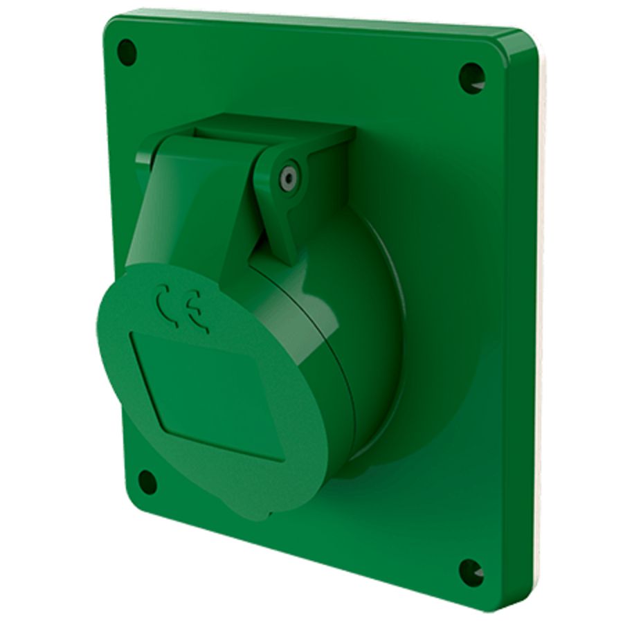 Inbouwwandcontactdoos 32A 3-polig  4H 50V 100-200Hz IP44