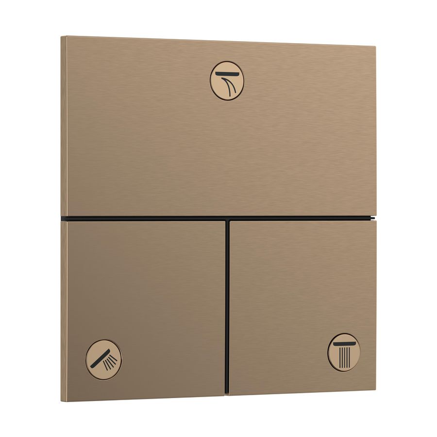 ShowerSelect Comfort E stopkraan afbouwdeel tbv inbouw voor 3 functies Brushed Bronze