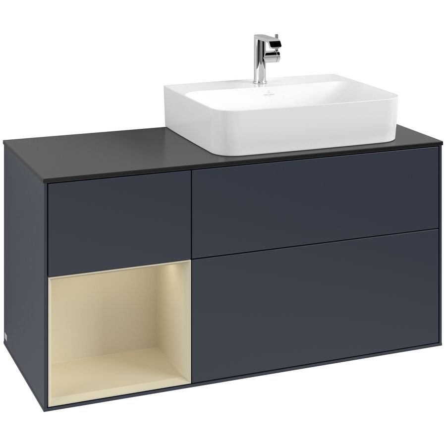 Wastafelonderkast Finion 1200x603x501mm Mid.Blue Matt Lacquer F142HJHG