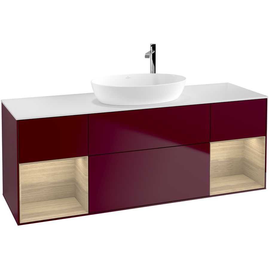 Wastafelonderkast Finion 1600x603x501mm Peony Matt Lacquer F981PCHB