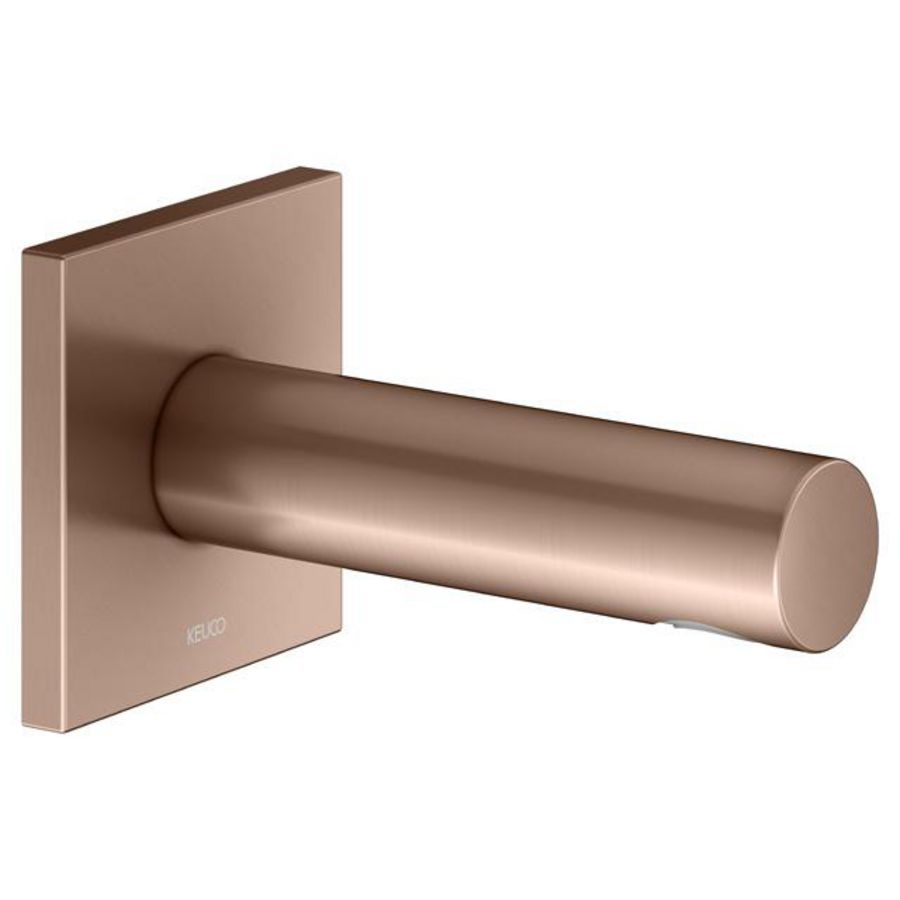 Baduitloop DN15 met vierkant rozet uitloop 130mm rood goud