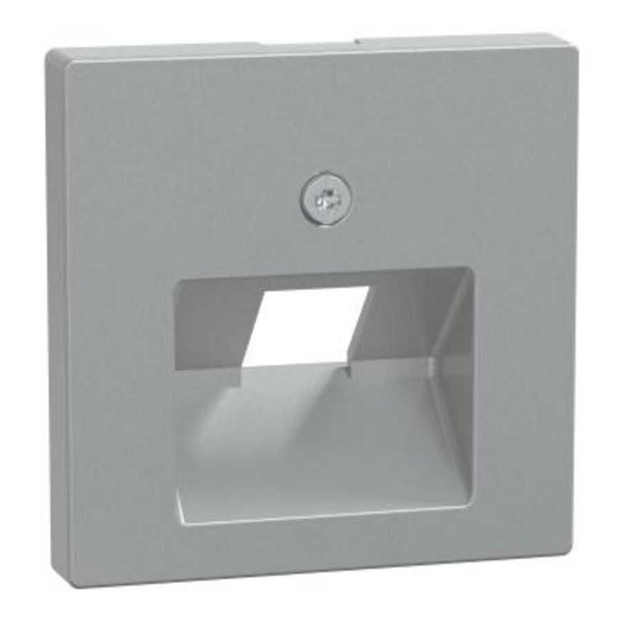 Systeem M CENTRAALPLAAT rj45 1-voudig ANTRACIET schuin