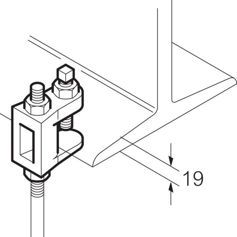 Balkklem voor M10 max. 2400N