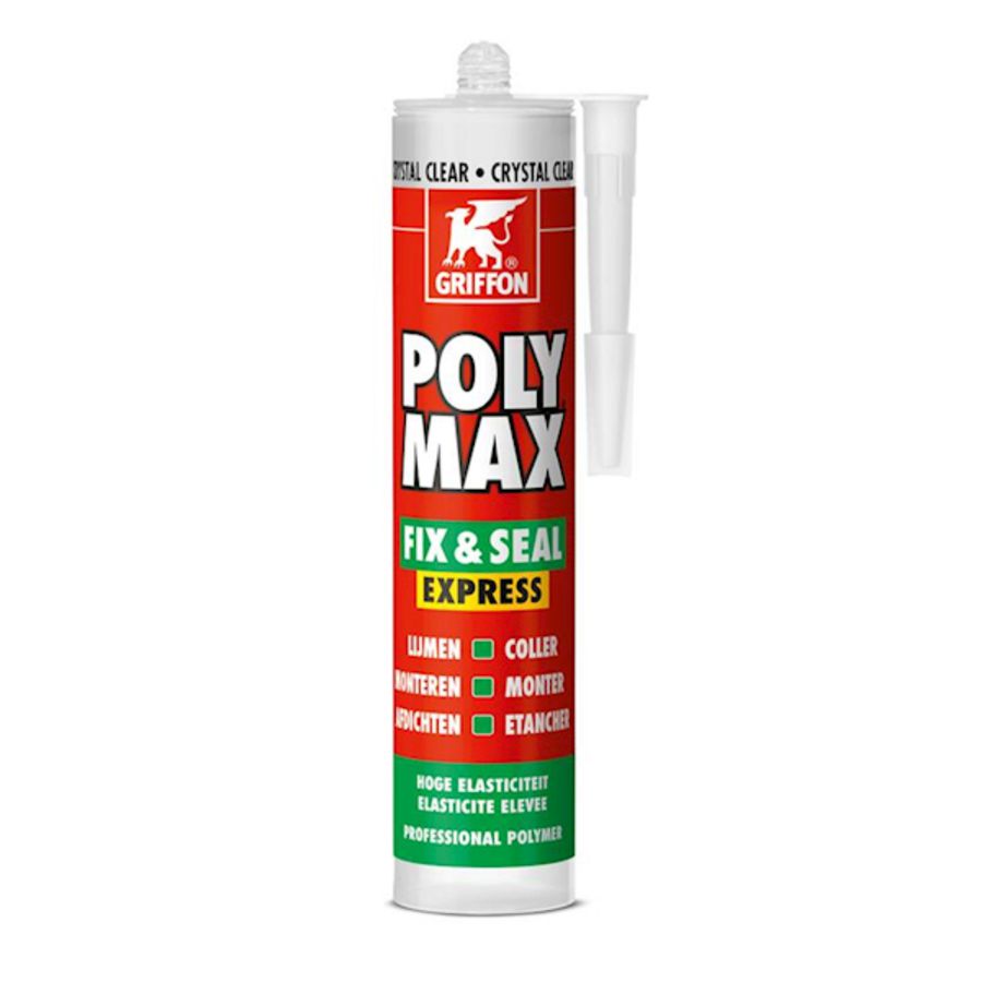 Montagelijm/afdichtingskit POLY MAX FIX & SEAL EXPRESS transparant koker a  300G
