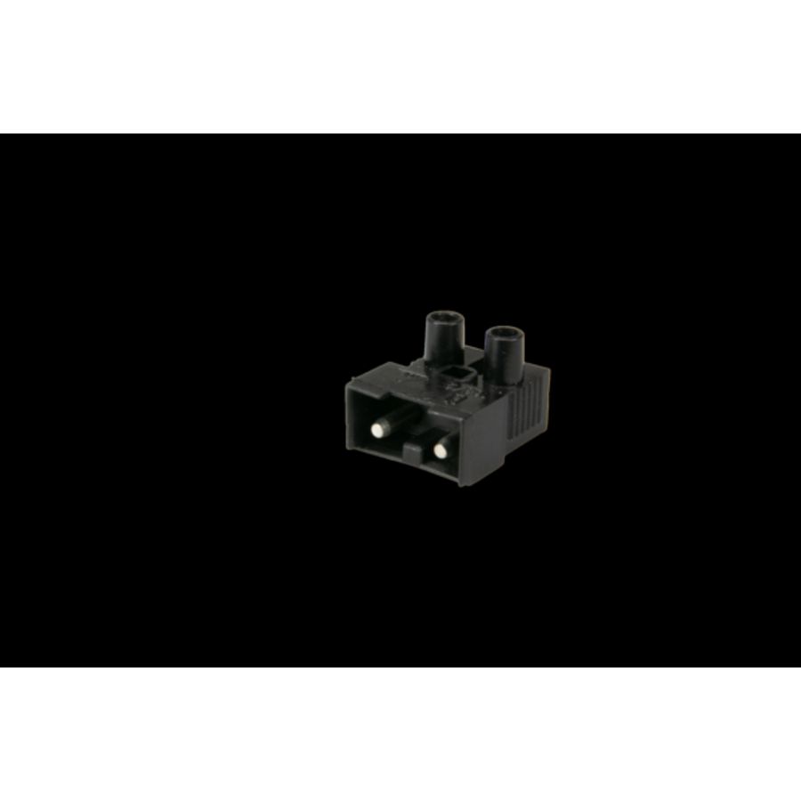 Steker inbouw 2-polig male zwart (AC163 ST/ 2 DS zw) VVE=250