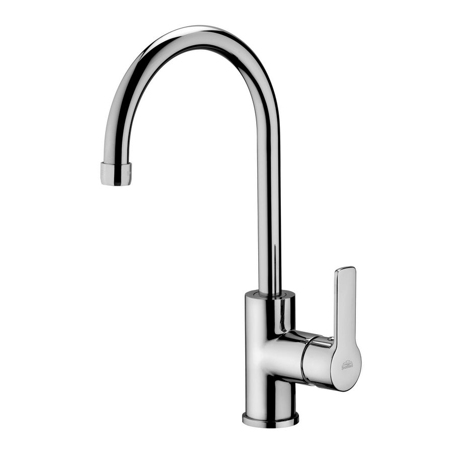 Keukenmengkraan RED 1-hendel hoge draaibare uitloop sprong 196mm chroom incl. aansluitslangen