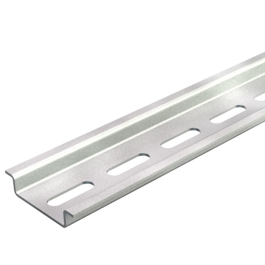Lengte a 2m. DIN-rail geperforeerd 35x75mm staal verzinkt