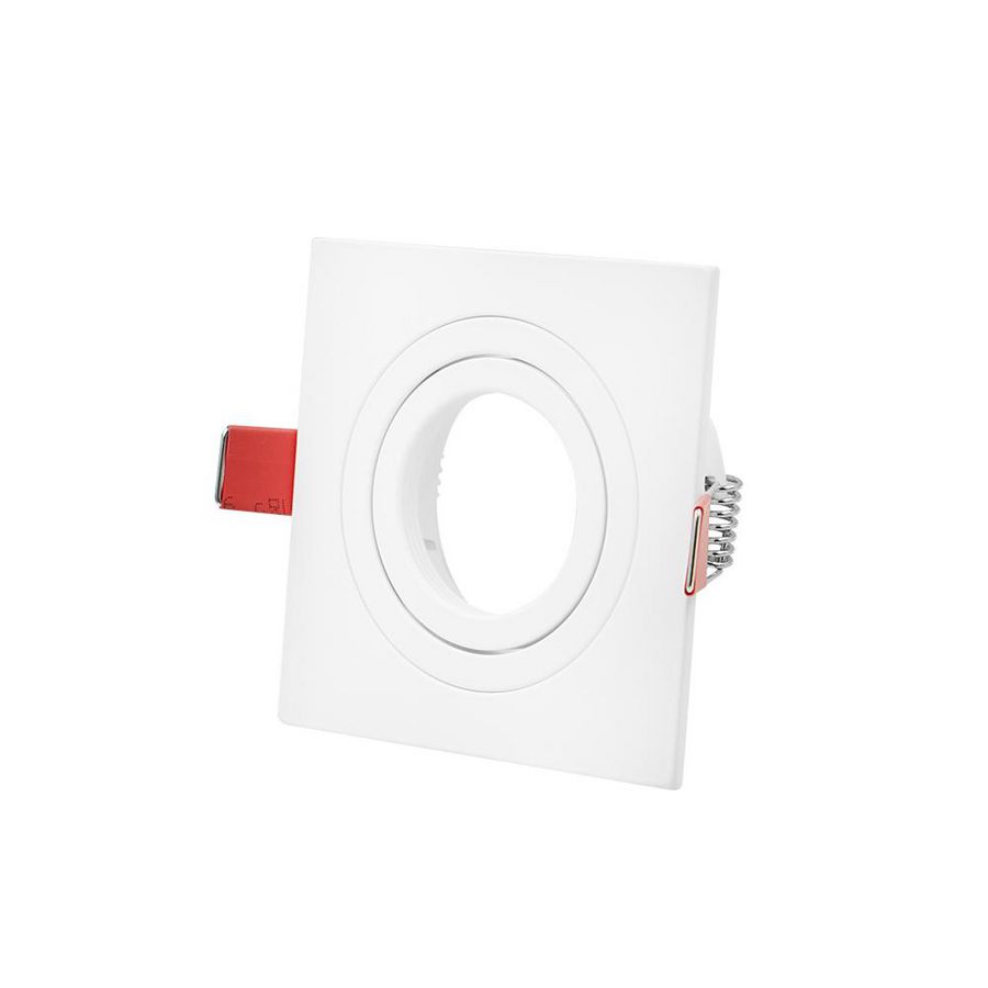 Inbouwarmatuur 50mm vierkant 92x92mm verstelbaar wit