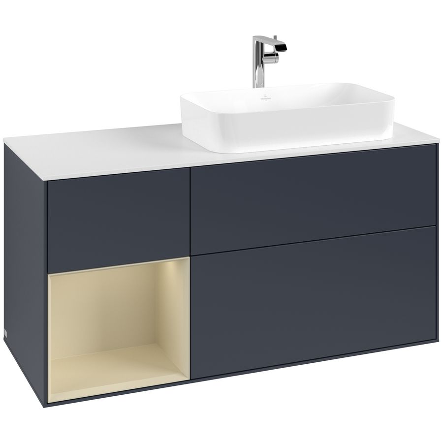 Wastafelonderkast Finion 1200x603x501mm Mid.Blue Matt Lacquer F271HJHG