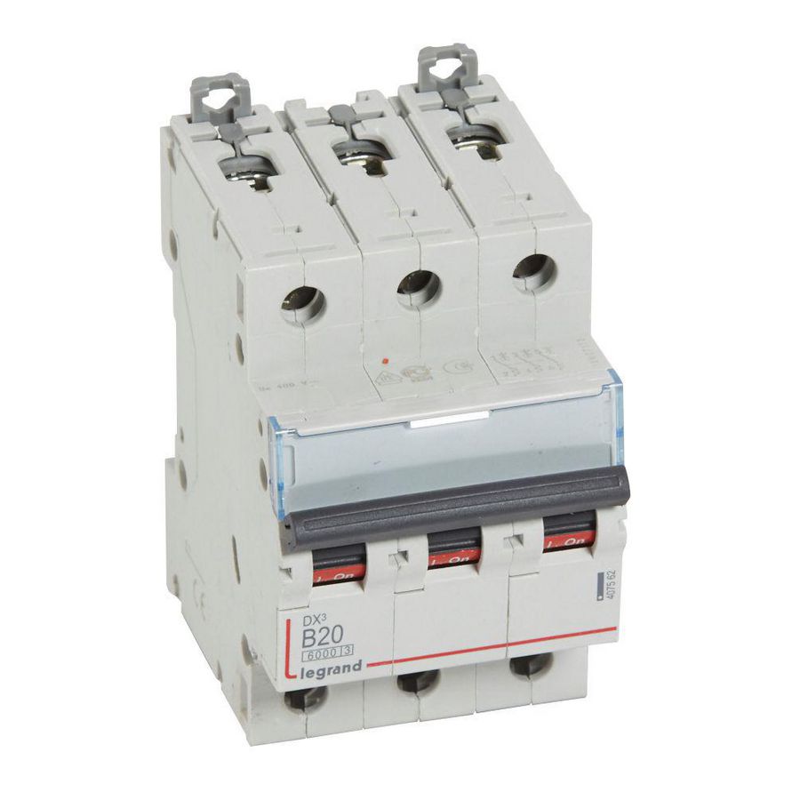 Installatieautomaat DX³ 6000A/10kA 3-polig B-karakteristiek 20