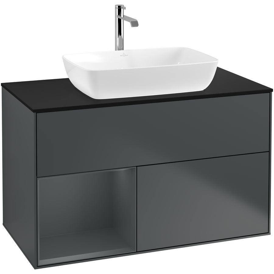 Wastafelonderkast Finion 1000x603x501mm Mid.Blue Matt Lacquer F772HGHG