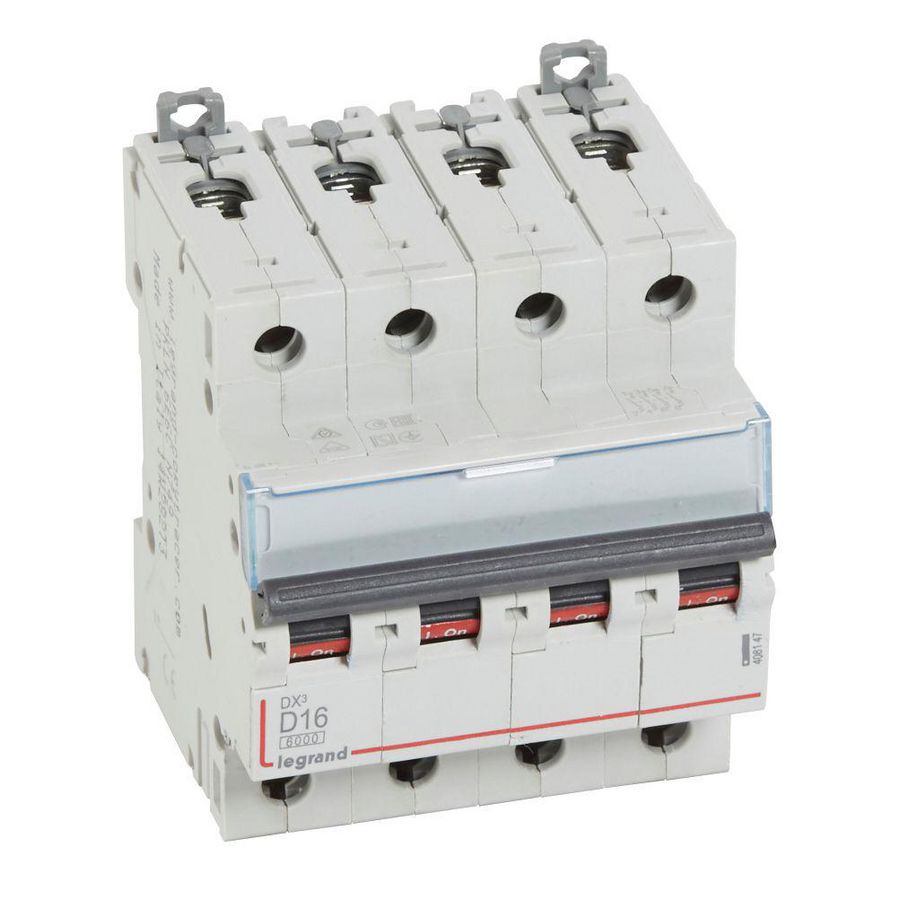 Installatieautomaat DX³ 6000A/10kA 4-polig D-karakteristiek 16A
