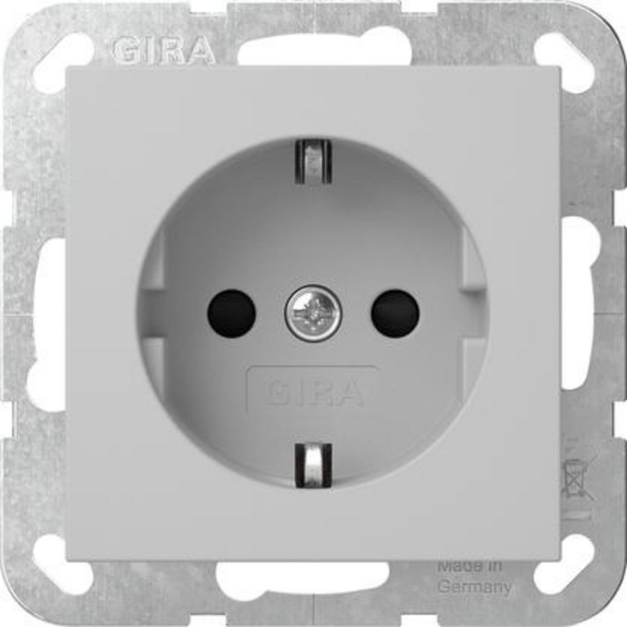 wandcontactdoos met randaarde Safety Plus System 55 grijs m