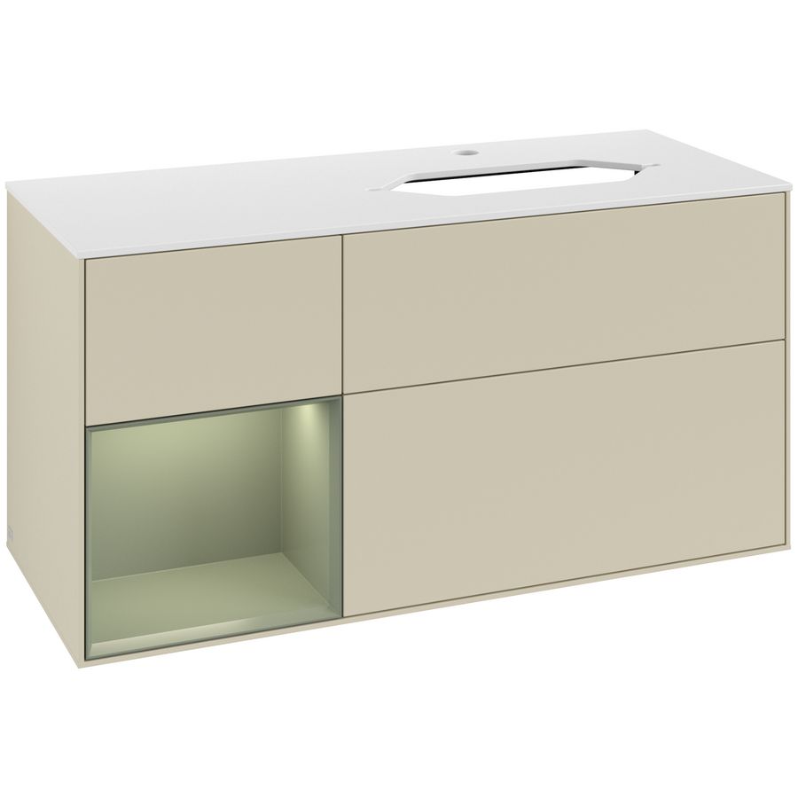 Wastafelonderkast Finion 1200x603x501mm S.Grey Matt Lacquer G271GMHJ