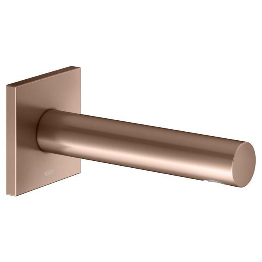 Baduitloop DN15 met vierkant rozet uitloop 180mm rood goud