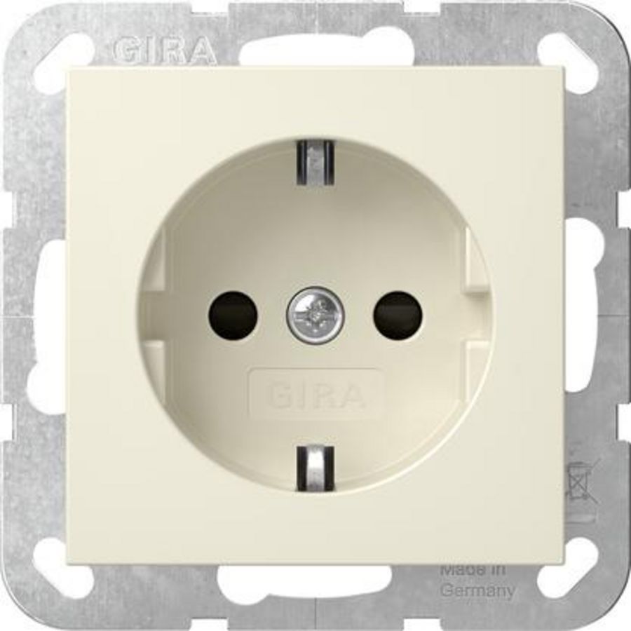 wandcontactdoos met randaarde Safety Plus System 55 creme wit