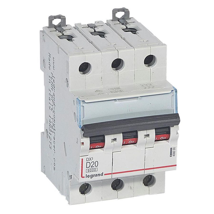 Installatieautomaat DX³ 6000A/10kA 3-polig D-karakteristiek 20A