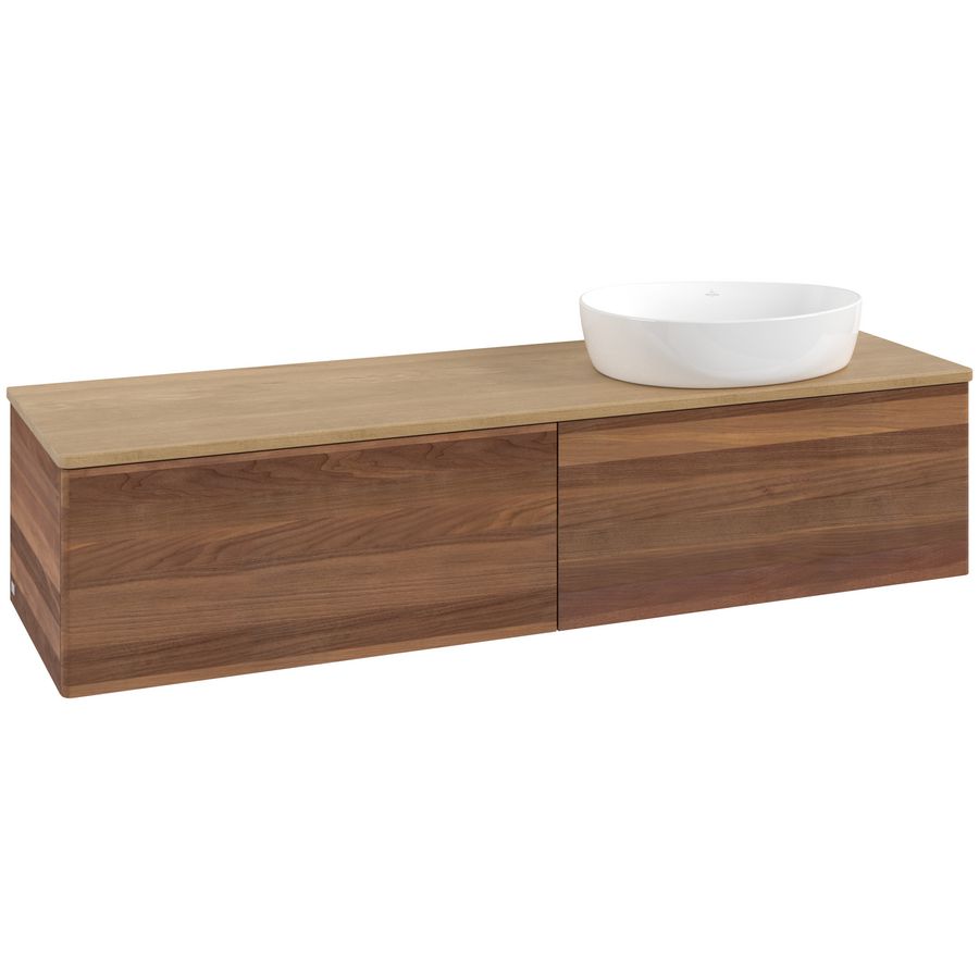 Wastafelonderkast Antao 1600x360x500mm Warm Walnut L38011HM