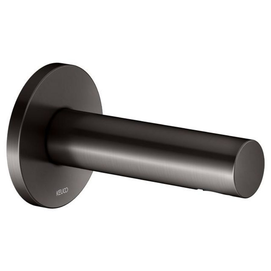 Baduitloop DN15 met rond rozet uitloop 130mm titaanzwart g