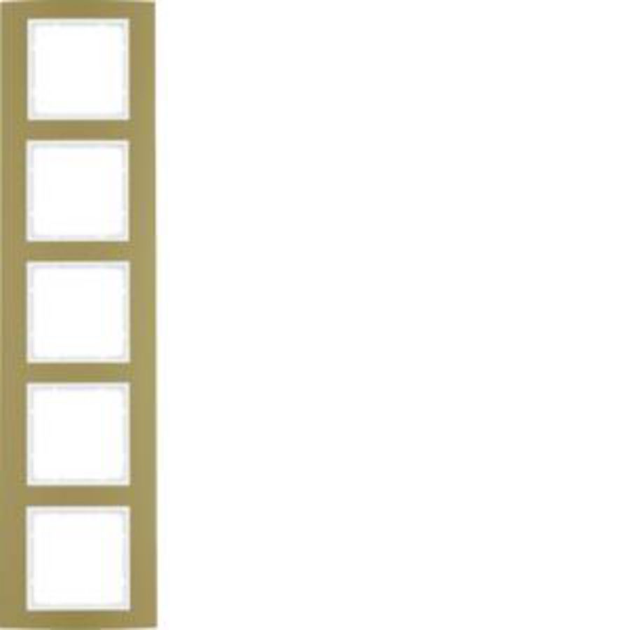 Afdekraam 5-v berker B.3 aluminium goud/polarwit mat