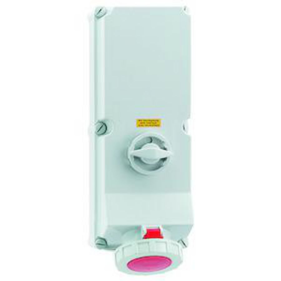 Wandcontactdoos 6h 125A 5P 400V IP67 460x180TE A/V Ni