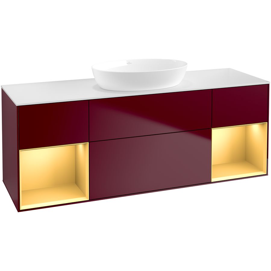 Wastafelonderkast Finion 1600x603x501mm Peony Matt Lacquer FD01HFHB