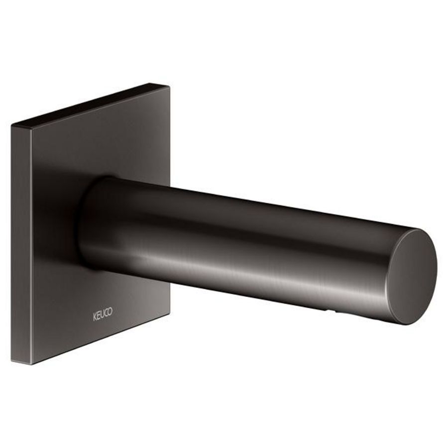 Baduitloop DN15 vierkant rozet uitloop 130mm titaanzwart g