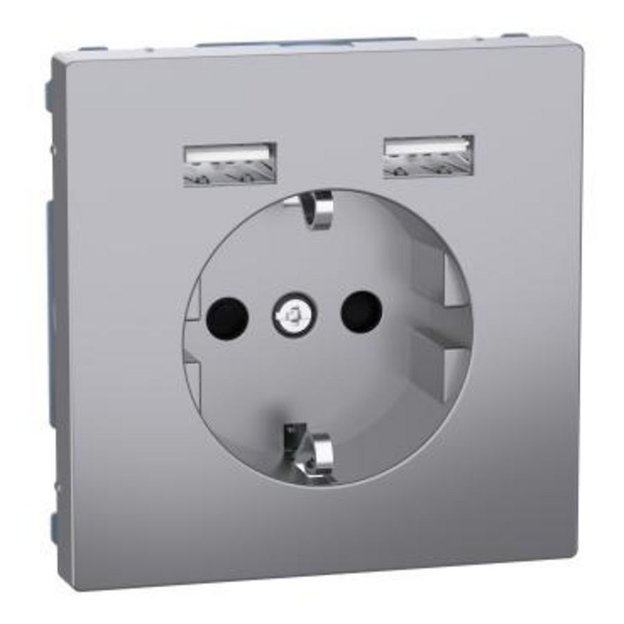 WCD Dubbele USB-poort 2.4A 16A RVS look Systeem D