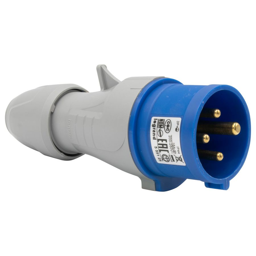 Stekker recht 230V 16A 4-polig IP44 P17 Tempra Pro