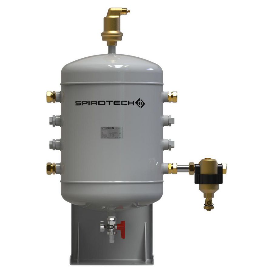 Buffervat SPIROSTORE rvs 30ltr. incl. snelontluchter en vuilafscheider met magneet