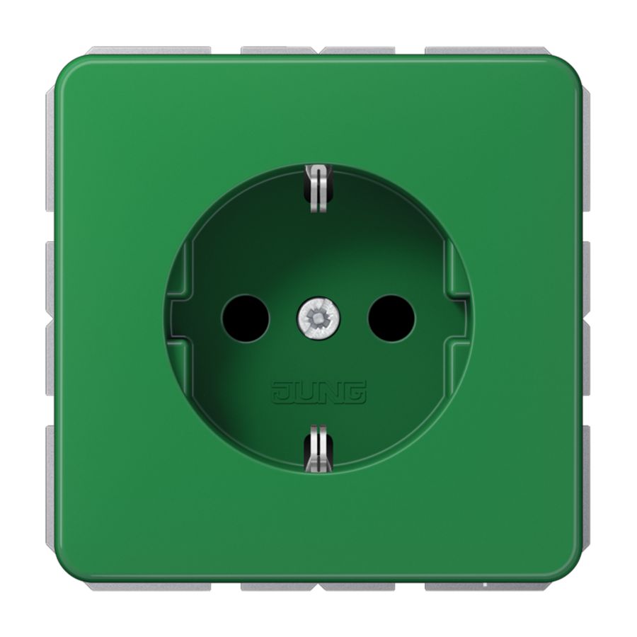 Wandcontactdoos groen besch.cont. slagvast CD500